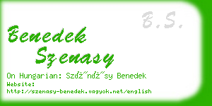 benedek szenasy business card